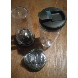 2 Ninja Blender Travel Replacement Cups With Travel Lids, Blade 24 Oz New
